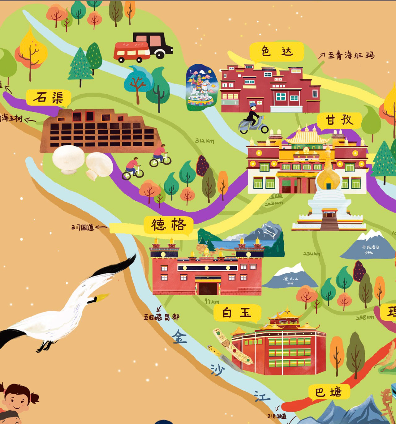 陕州手绘地图景区的文化宝库